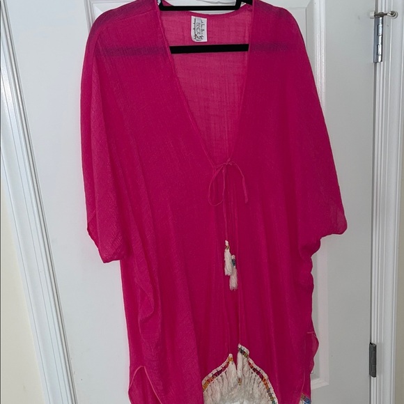 BECCA Pink Tassel Coverup - ready for the beach! - Picture 6 of 9